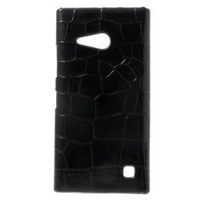 Луксозен твърд гръб КРОКО за Nokia Lumia 730 / Nokia Lumia 735 черен